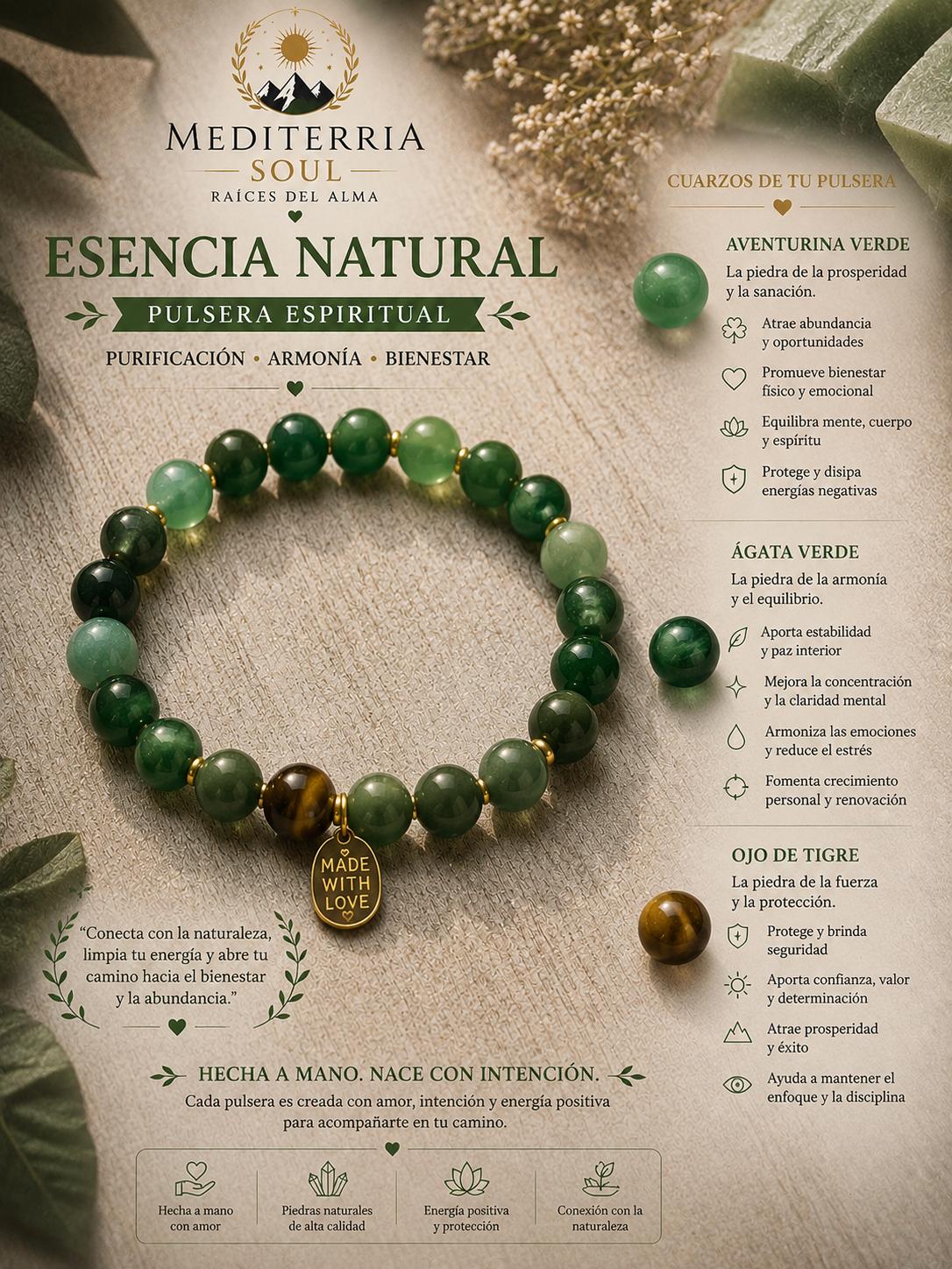 Kit Esencia Natural / Pulsera 8mm + Jabon 8 oz