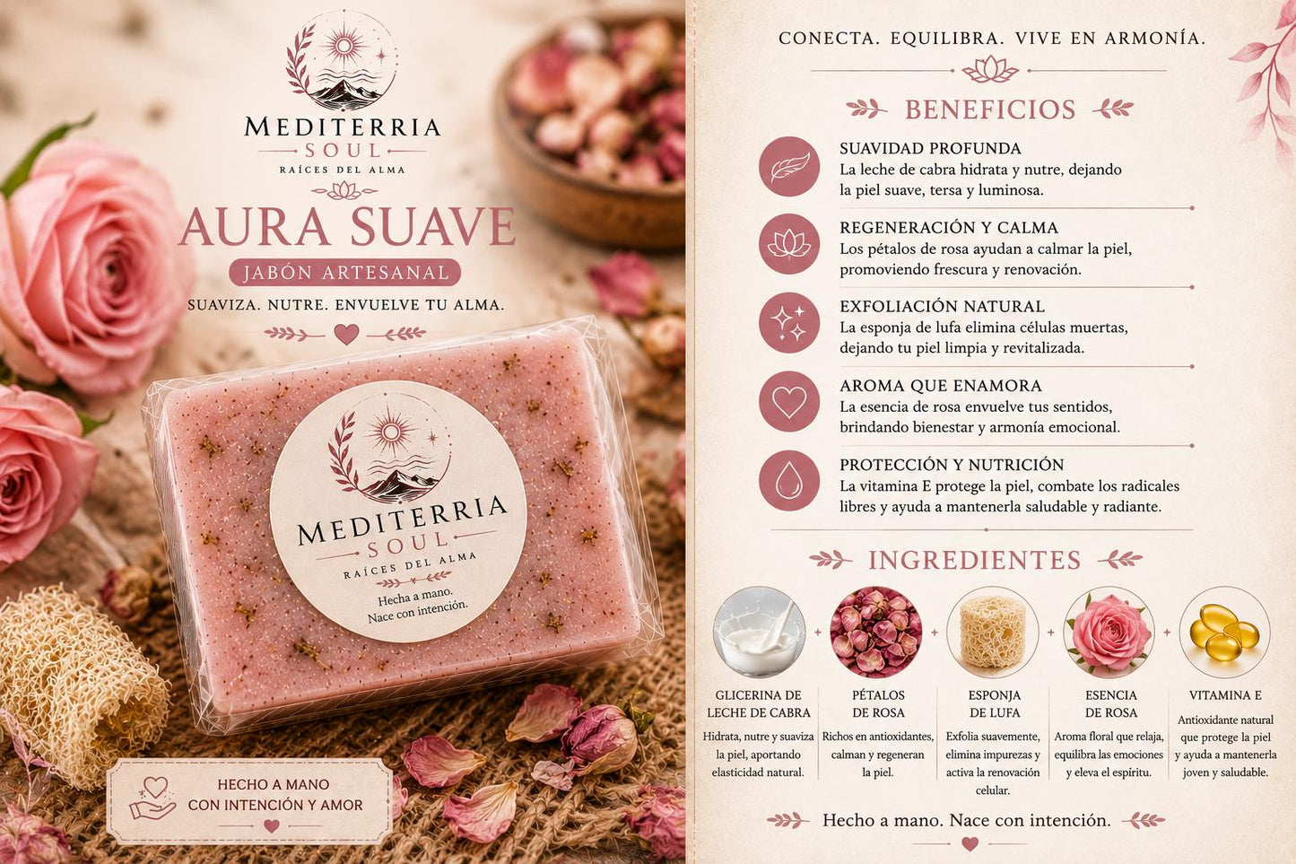 Kit Aura Suave / Pulsera 8mm + Jabon 8 oz