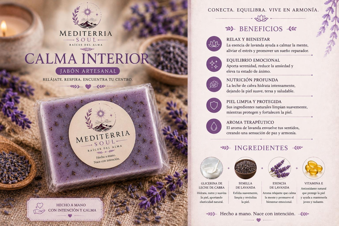 Kit Calma Interior / Pulsera 8mm + Jabon 8oz