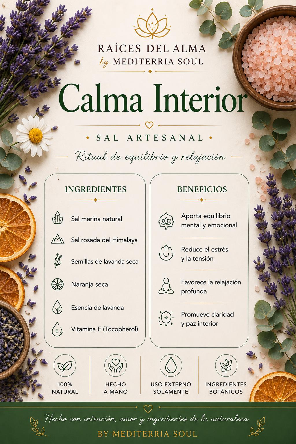 Sal Artesanal Calma Interior 8 oz