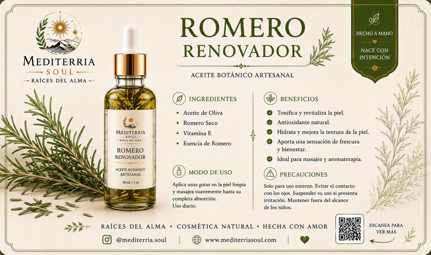 Aceite Artesanal Romero Renovador 10ml