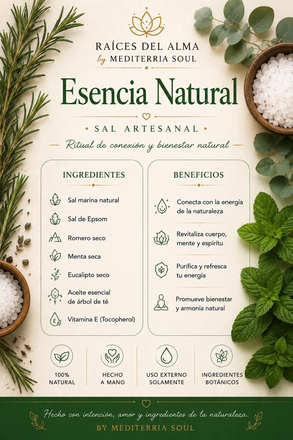 Sales Artesanales Esencia Natural  8oz