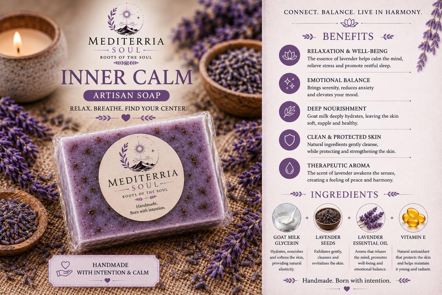 Jabon Artesanal Calma Interior 8oz